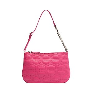 Arezzo Bolsa Tiracolo Rosa Matelassê Pequena Corrente