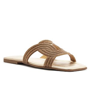 Arezzo Rasteira Dourada enfeite lct