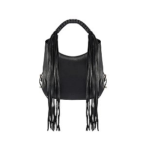 Schutz Bolsa Hobo Média Couro Preto