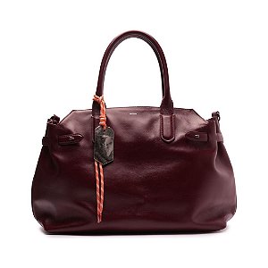Arezzo Bolsa Grande Couro Vinho Silvia Braz