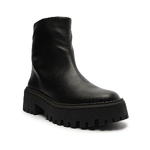 Arezzo Bota Preta Cano Médio Tratorada Zíper