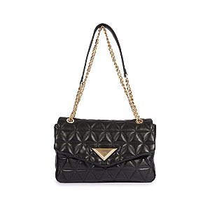 Schutz Bolsa Grande Tiracolo 944 Matelassê Preta