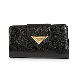 Schutz Carteira Media Couro Preta