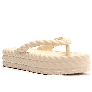 Arezzo Sandália Off-White Flatform Marrocos Mid