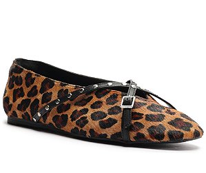 Arezzo Sapatilha Animal Print Tiras Cruzadas