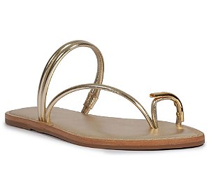 Schutz Rasteira Couro Dourada