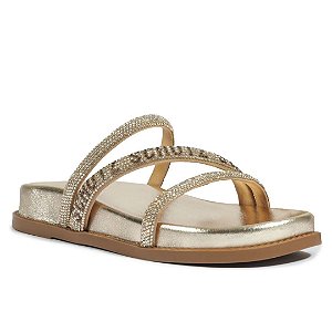Schutz Sandalia Papete Brilho Dourado