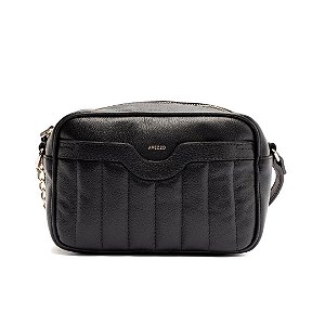 Arezzo Bolsa Tiracolo Preta Couro Francine Pequena