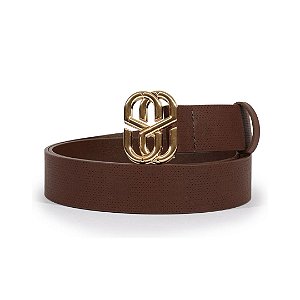 Schutz Cinto Emblem Monograma Couro Marrom