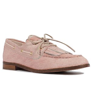 Schutz Mocassim Camurça Laço Rosa
