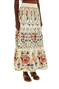Farm Saia Estampada Jardim Beleza 345532