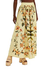 Farm Saia Evasê Estampada Bosque Chic