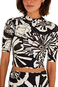 Farm Blusa Cropped Estampada Flora 347662