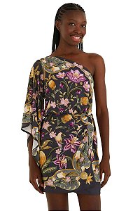 Farm Vestido Ombro Só Lenço Estampado Floral Talita 345385