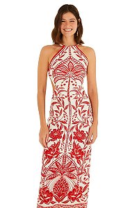 Farm Vestido Midi Estampado Coqueiro De Flor 351511