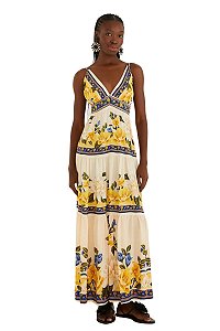 Farm Vestido Longo Estampado Flor Do Rio 345575