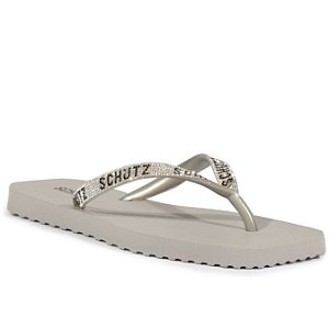 Schutz Chinelo Brilho Prata