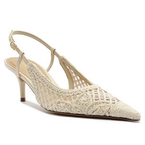 Arezzo Scarpin Salto Baixo Fibras Naturais OffWhite