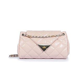 Schutz Bolsa Couro Media Rosa