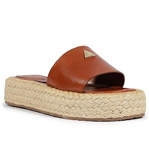 Schutz Sandalia Viena Triangle Couro Marrom