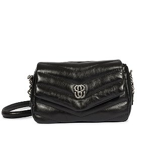 Schutz Bolsa Tiracolo Mini Icon Elara Couro Preta