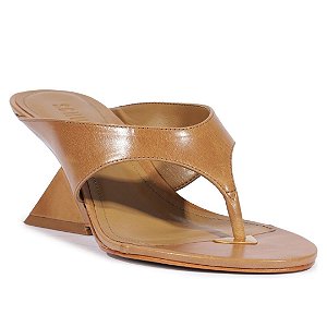 Schutz Sandalia Couro Salto Aquitetonico