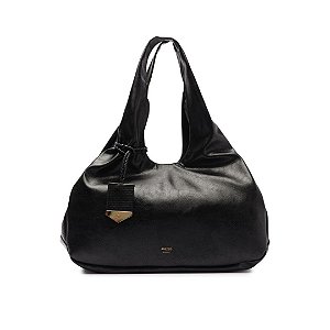Arezzo Bolsa Hobo Preta Grande Bag Charm Tressê