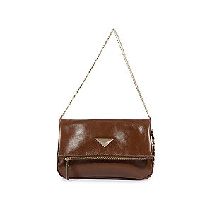 Schutz Bolsa Clutch Denny Média Couro Marrom
