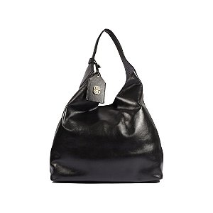 Schutz Bolsa Hobo Grande Couro Preta
