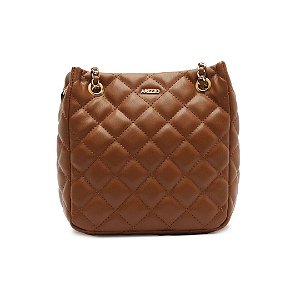 Arezzo Bolsa Shopping Marrom Matelassê Grande Corrente