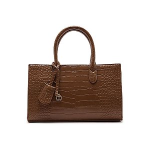 Arezzo Bolsa Media Croco Sintetico Caramelo