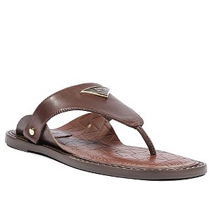 Schutz Rasteira Flat Shield Couro Marrom