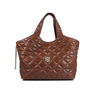 Schutz Bolsa Grande Couro Matelassê Marrom