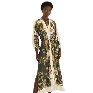 Farm Vestido Midi Natureza