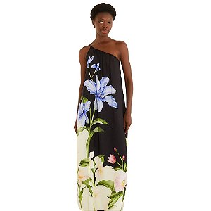 Farm Vestido Longo Estampado Céu De Flor