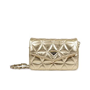 Schutz Bolsa Tiracolo Pequena 944 Couro Dourada