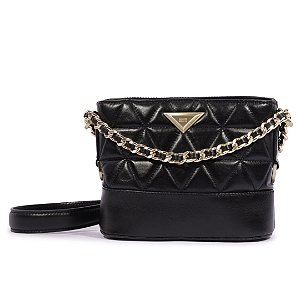 Schutz Bolsa Tiracolo Mini Hobo 944 Couro Preta