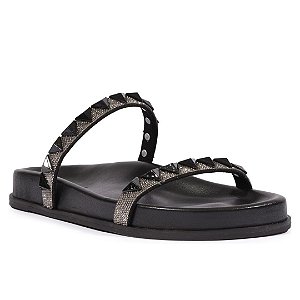 Schutz Papete Flatform Bico Redondo Preta