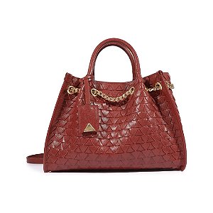 Schutz Bolsa Tote Rebecca Couro Vermelha