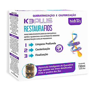 HIDRAN-k3 plus kit cauterização e queratina 150ml