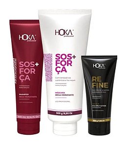 Kit Mega Hidratante S.O.S + Força E Leave-In Hoka Home Care