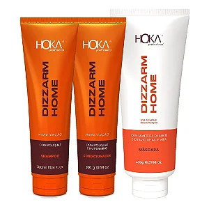 Kit Pós Progressiva Shampoo + Condicionador + Máscara Dizzarm Home Hoka