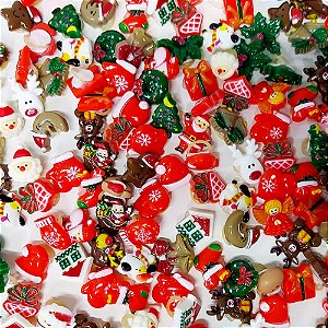 Laço de Penteado Resina de Natal Mod.1 - 10 unidades