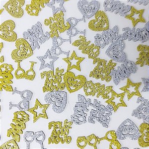 Adesivos EVA Glitter de Ano Novo Mod.1 - 20 unidades