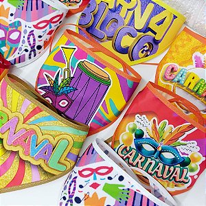 Bandanas Tecido Estampado Carnaval - 10 unidades