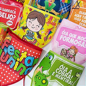Bandanas Tecido Estampado Festa Junina - 10 unidades