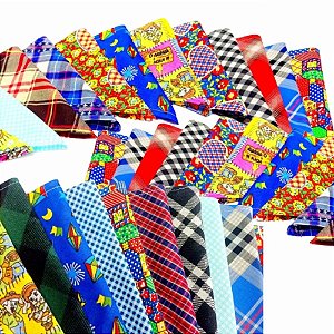 Bandanas Tricoline Estampado de Festa Junina - 10 unidades