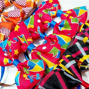 Gravata Borboleta Tecido Estampado de Festa Junina - 10 unidades