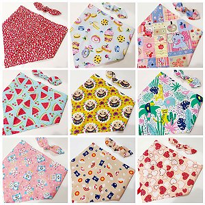 Conjunto Laço Maxi Pinup e Bandana Tricoline - 10 unidades