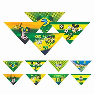Bandanas Tecido Estampado Copa Brasil - 10 unidades